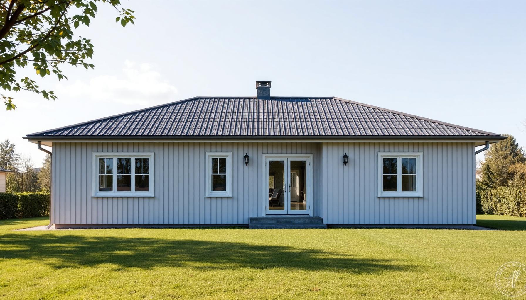 Modern villa i Kungsbacka skärgård en solig dag